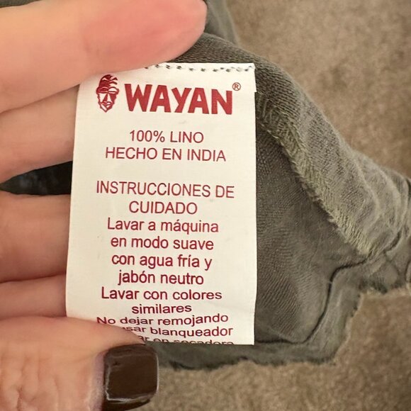 NWT Wayan Olive Linen Dress - Picture 3 of 3